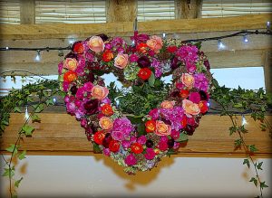 Flower decorations from a wedding in Oxfordshire